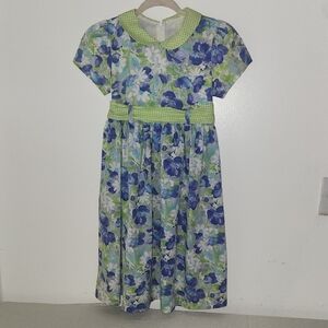 Talbots Blue and Green Floral Kids Dress